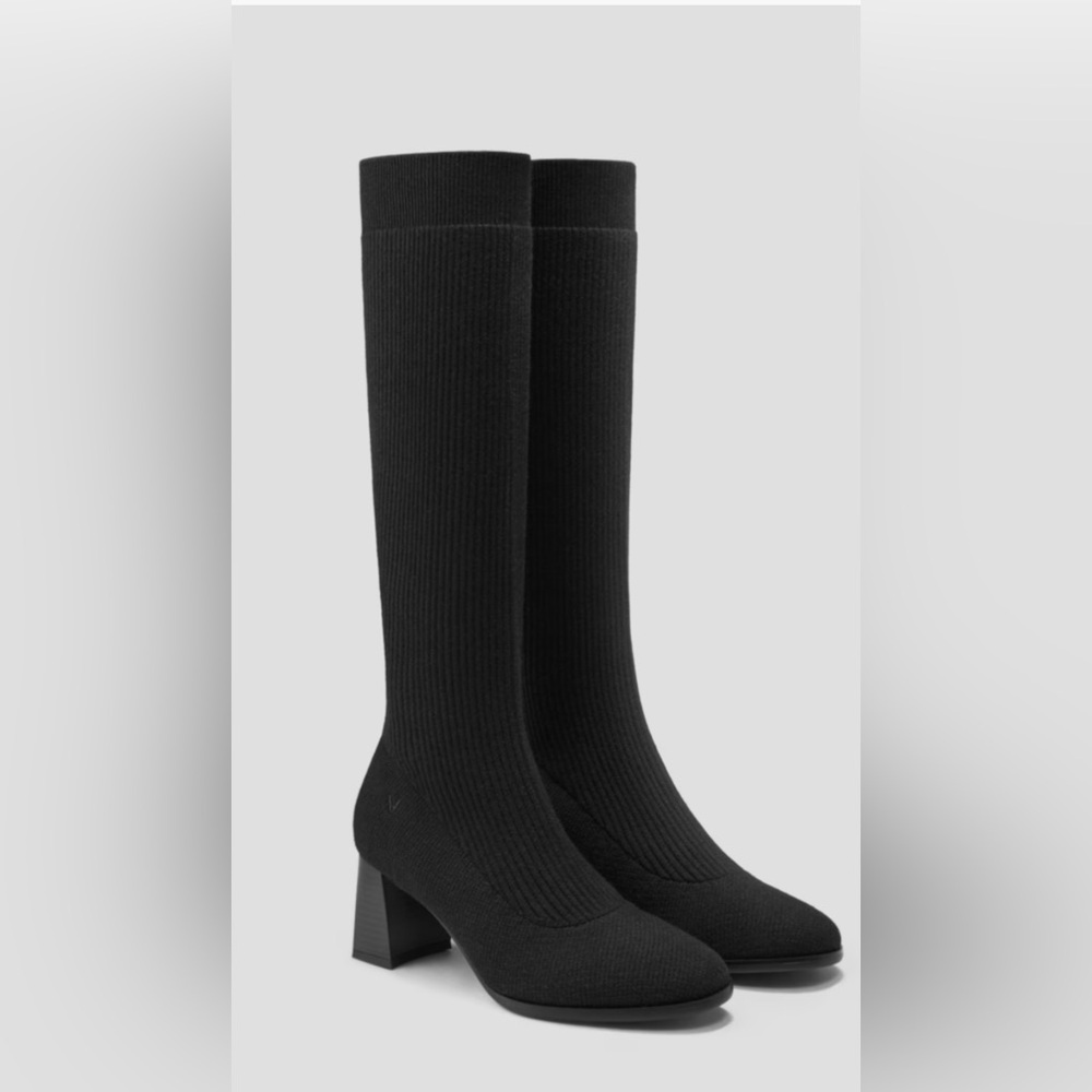 Vivaia Tessa Wool Knee-High Boots in Black Women’s 38.5 EU 7.5 US Excellent Cond